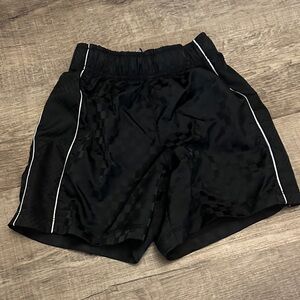 Black Checkered Athletic Shorts